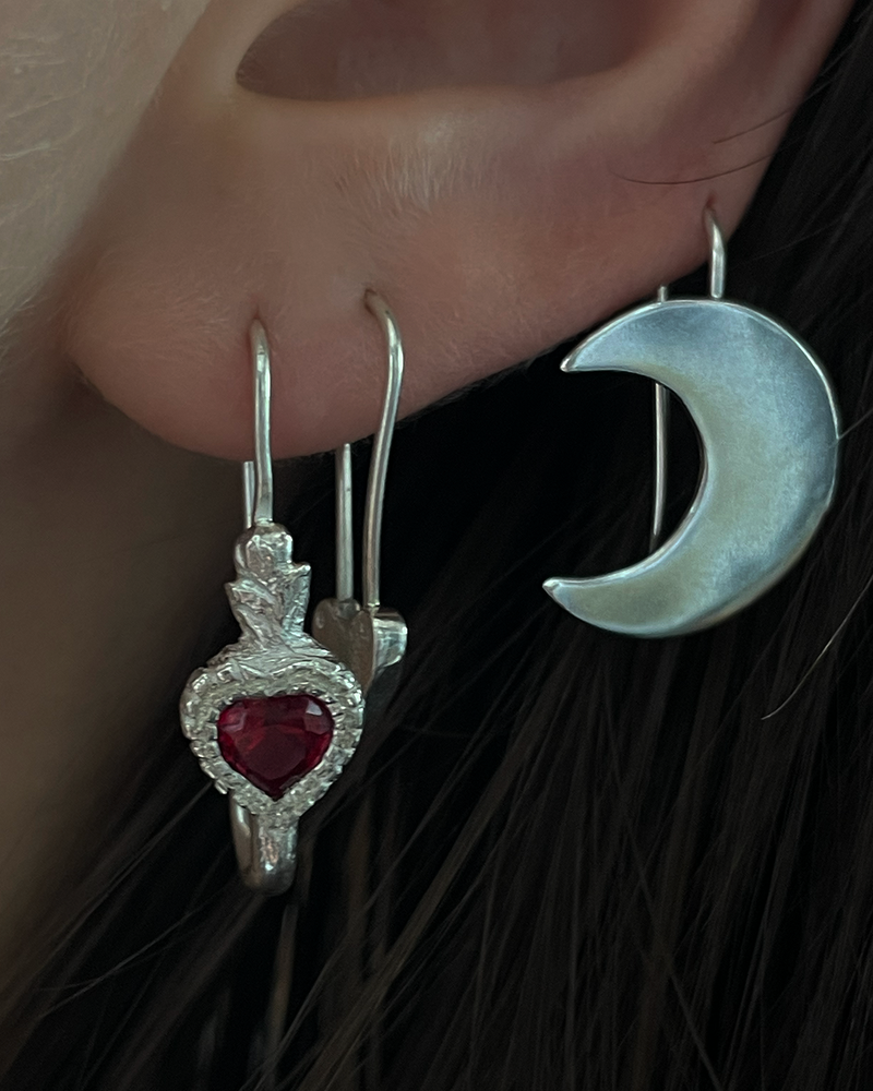 Mini Burn My Heart Earring - Sterling Silver