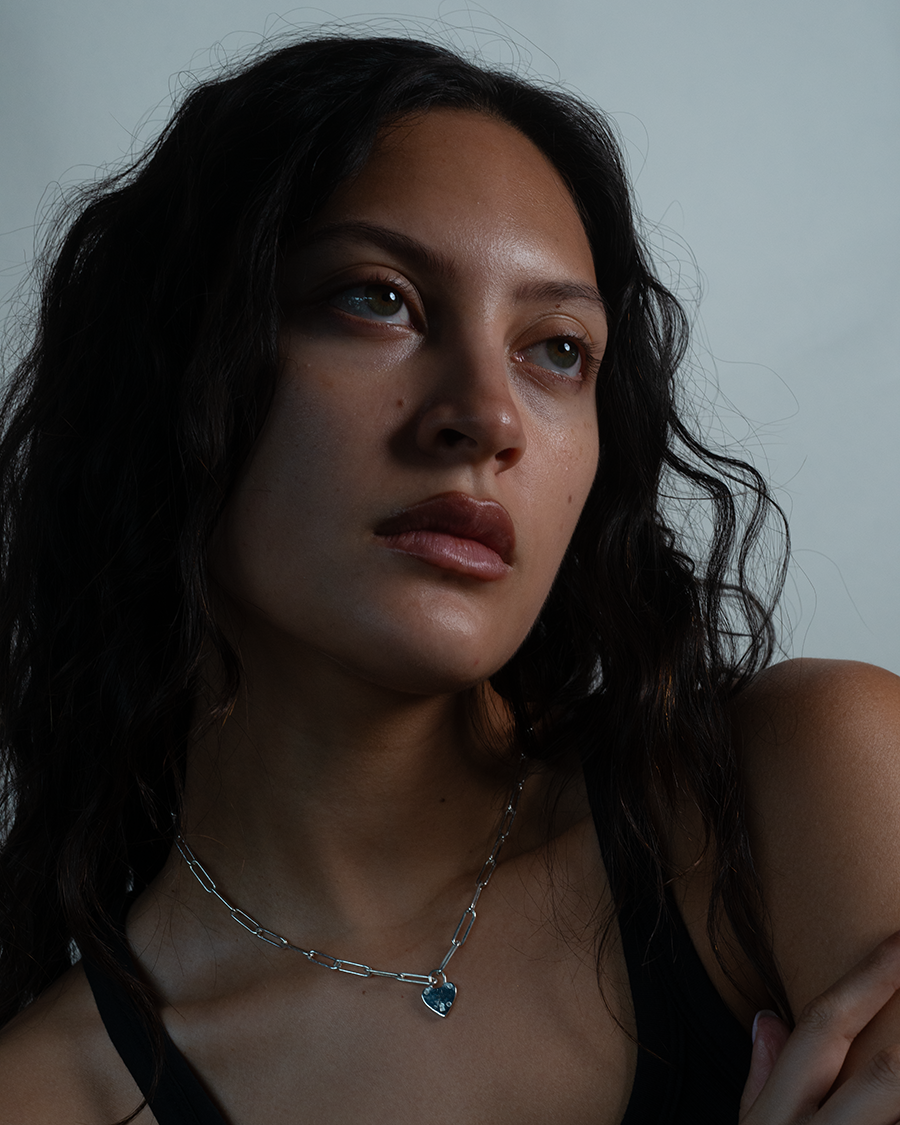 Chain my Heart Padlock Choker - Sterling Silver