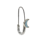 Crescent Moon Safety Pin Enamel Earring