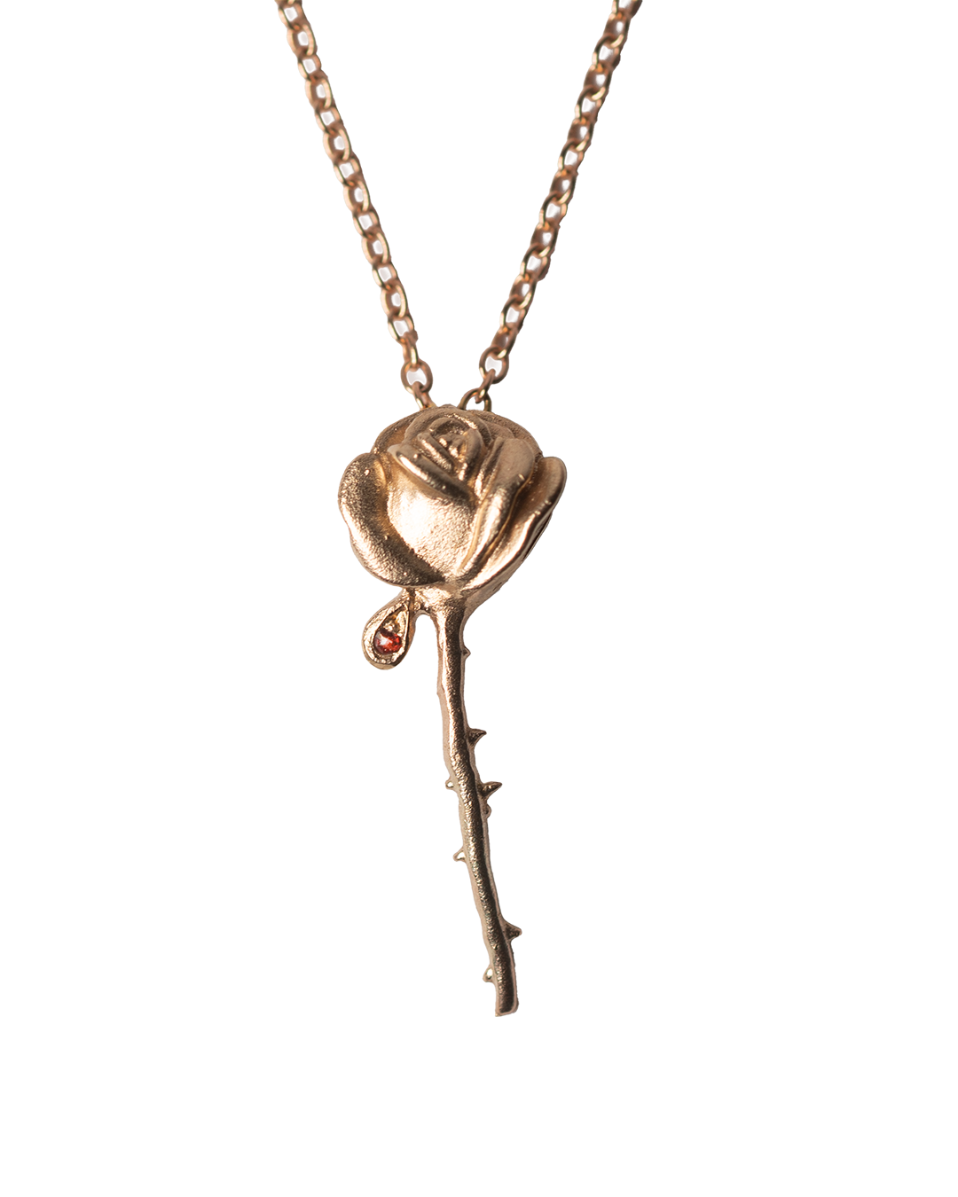 Crying Rose Necklace - Solid 9K Gold