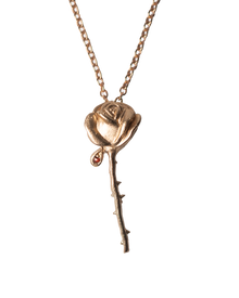 Crying Rose Necklace - Solid 9K Gold