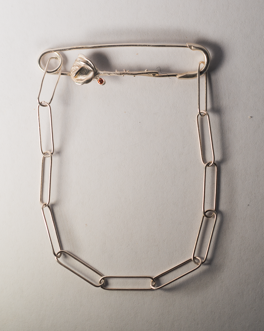 Crying Rose Pin Bracelet- Sterling Silver
