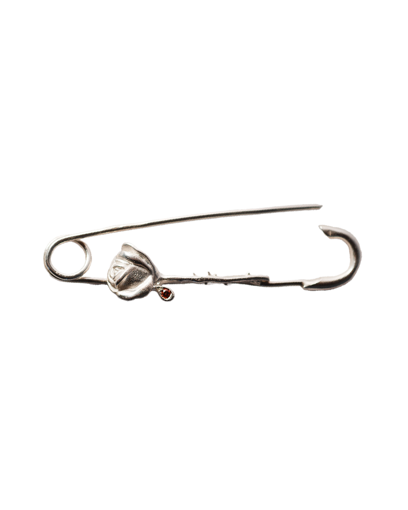 Crying Rose Pin- Sterling Silver