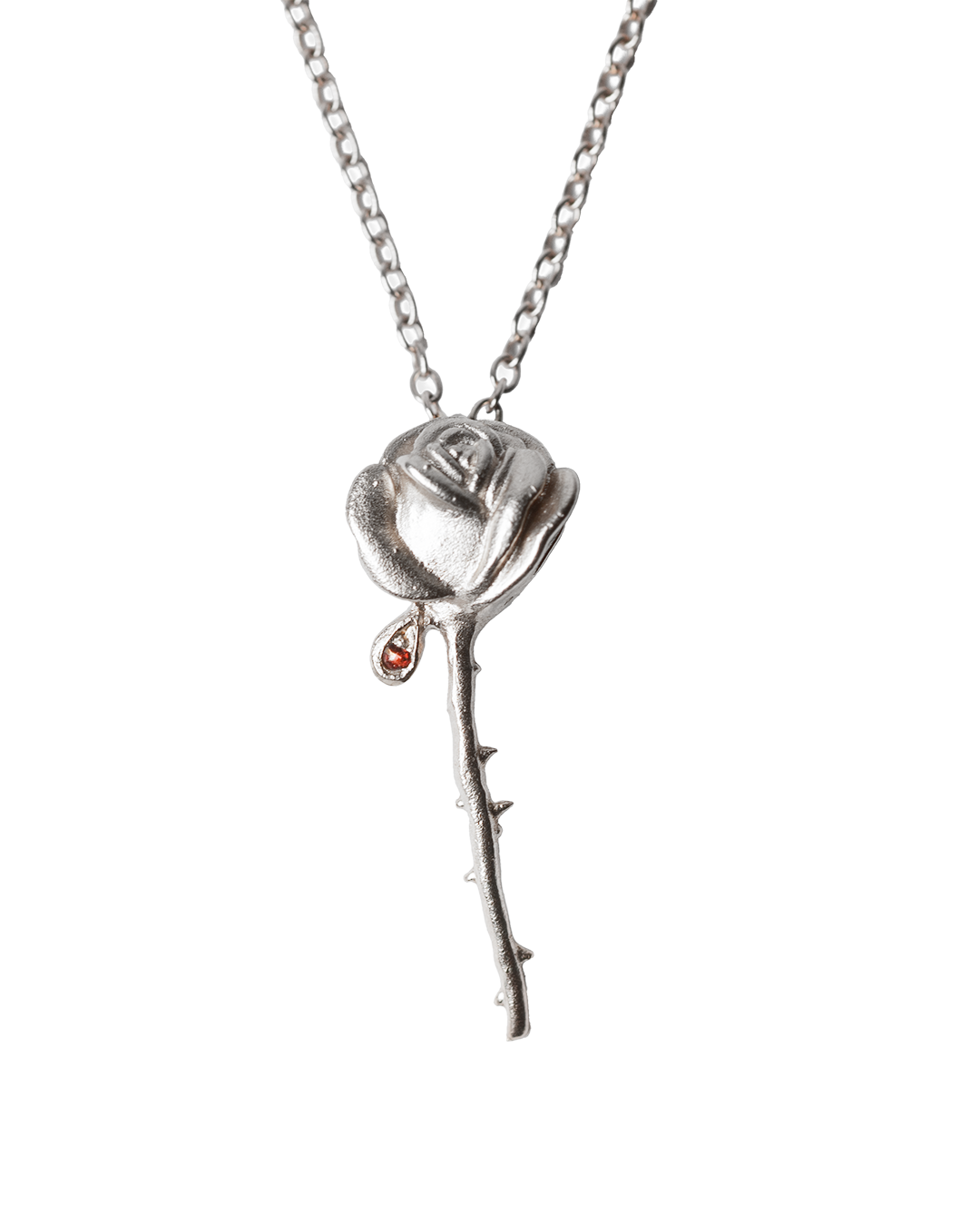 Crying Rose Necklace - Sterling Silver