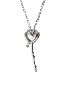 Crying Rose Necklace - Sterling Silver