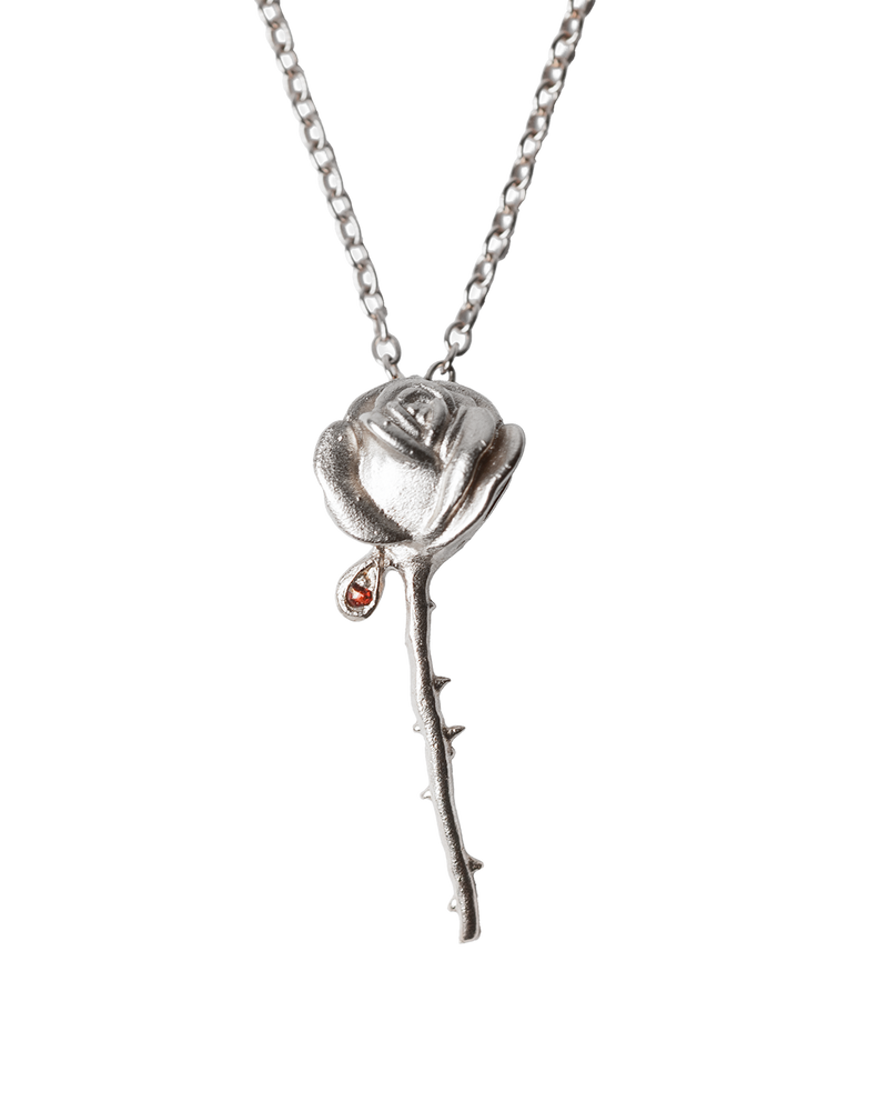 Crying Rose Necklace - Sterling Silver