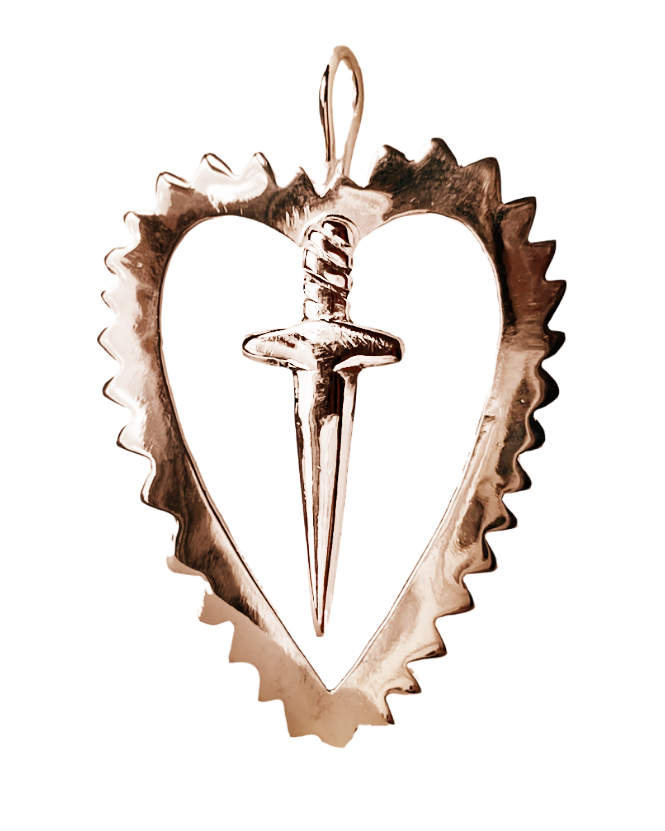 Cut Your Heart Out Earring - Solid 9K Rose Gold