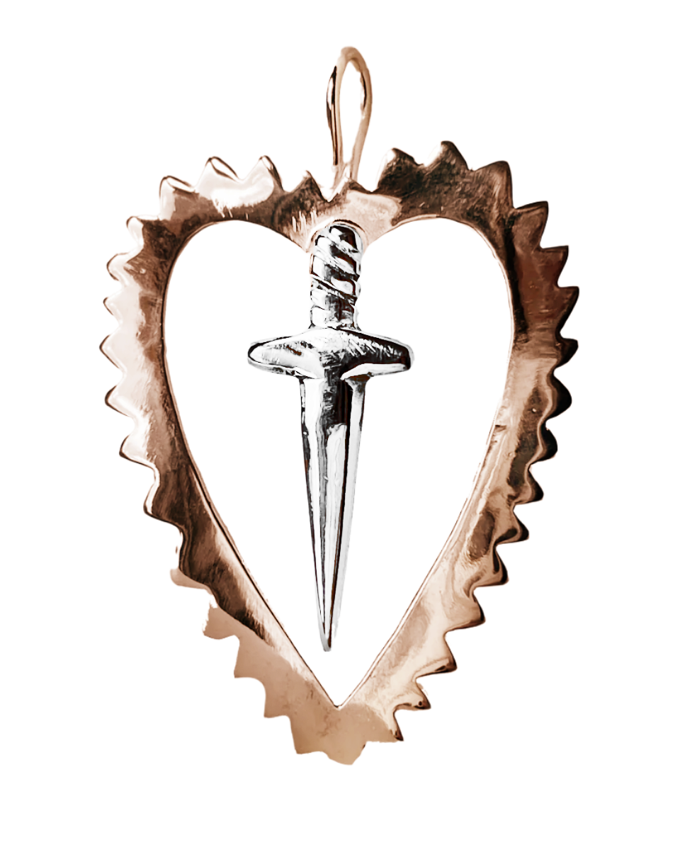 Cut Your Heart Out Earring - Solid 9K Rose Gold