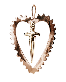 Cut Your Heart Out Earring - Solid 9K Rose Gold