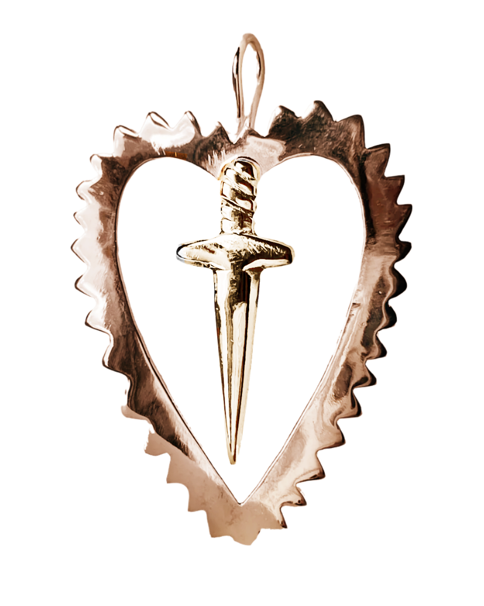 Cut Your Heart Out Earring - Solid 9K Rose Gold