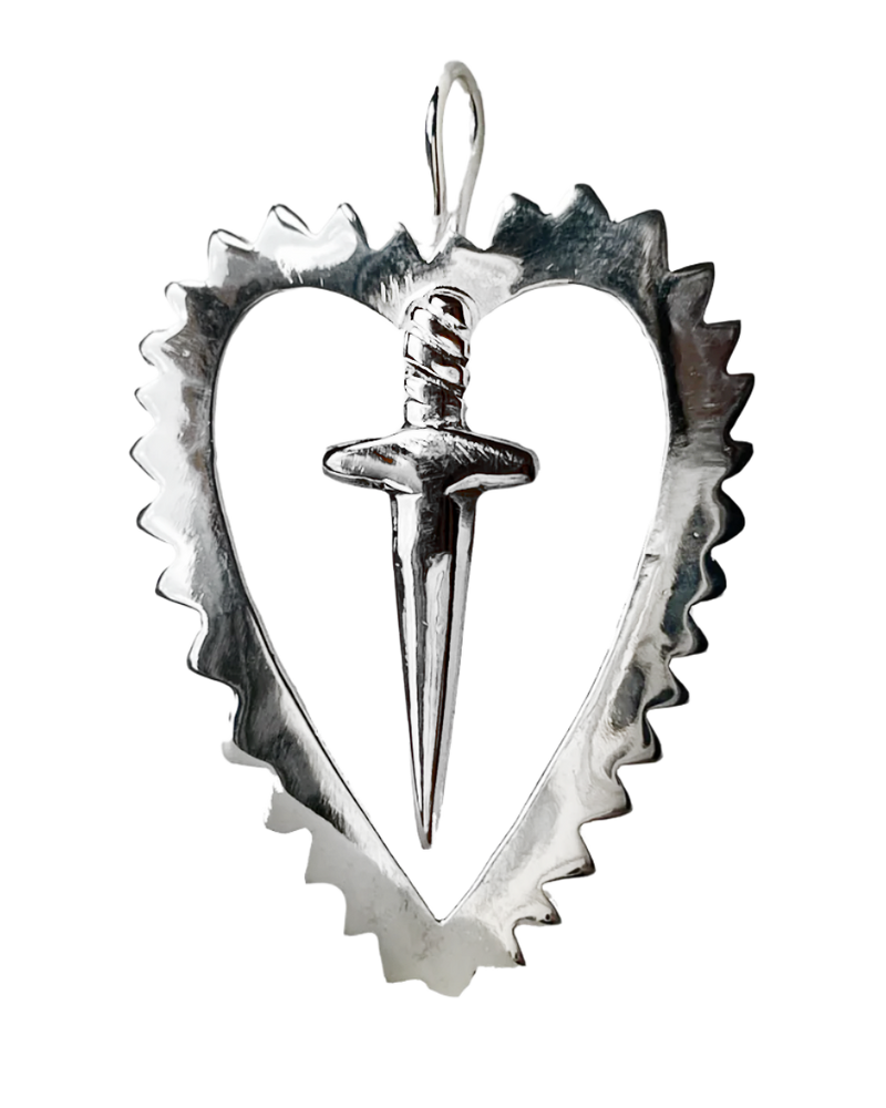 Cut Your Heart Out Earring - Sterling Silver