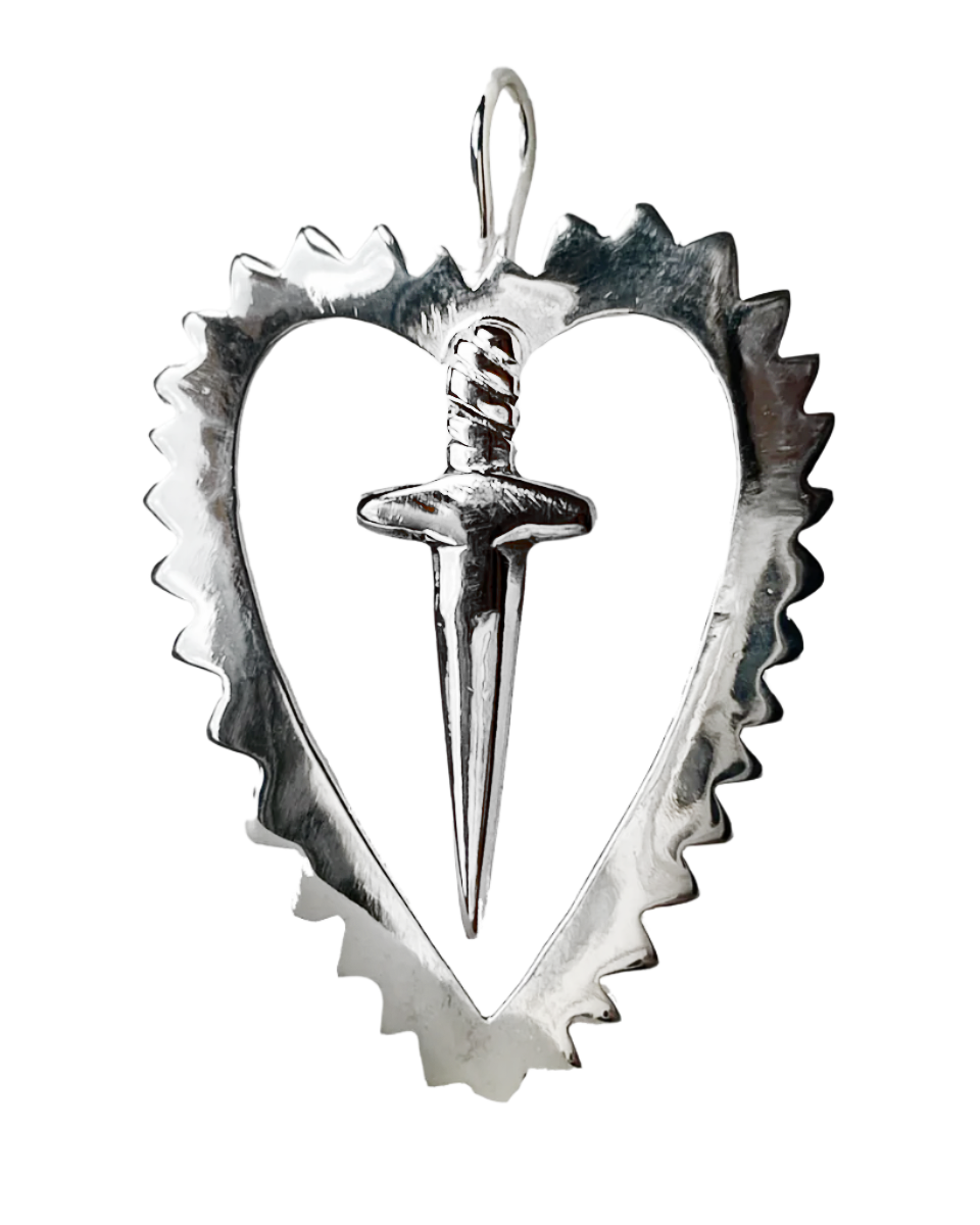 Cut Your Heart Out Earring - Sterling Silver