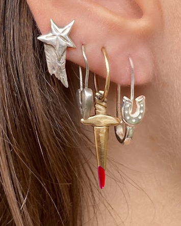 Dagger Earring - Solid 9K Gold