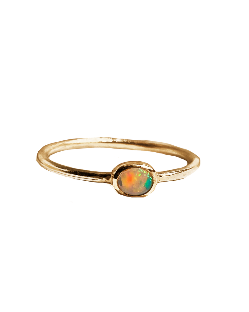 Fire Opal Ring - Solid 9K Gold