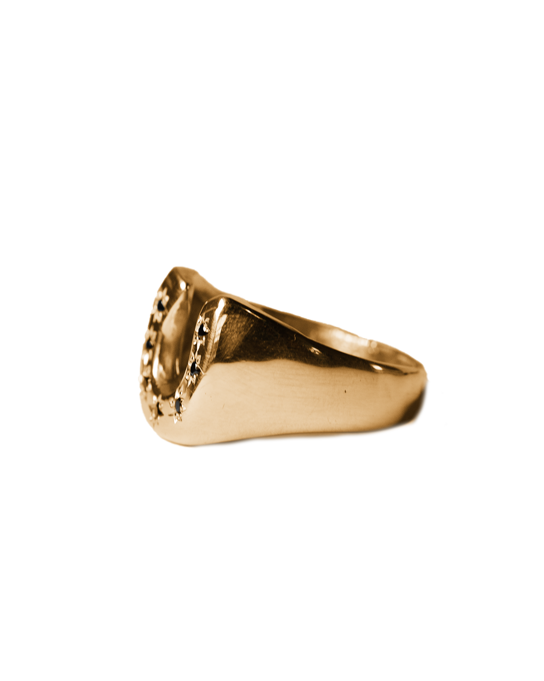 lucky 7 Horseshoe Signet - Solid 9K Gold