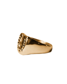 lucky 7 Horseshoe Signet - Solid 9K Gold