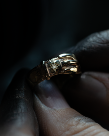 Birthstone Buckle Up Ring - Solid 9K Gold