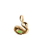 Swan & the Opal Necklace - Solid 9K Gold