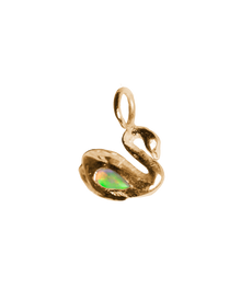 Swan & the Opal Necklace - Solid 9K Gold