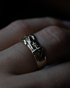 Birthstone Buckle Up Ring - Solid 9K Gold