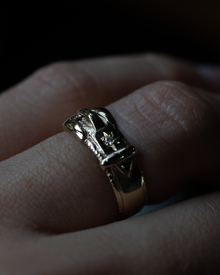 Birthstone Buckle Up Ring - Solid 9K Gold