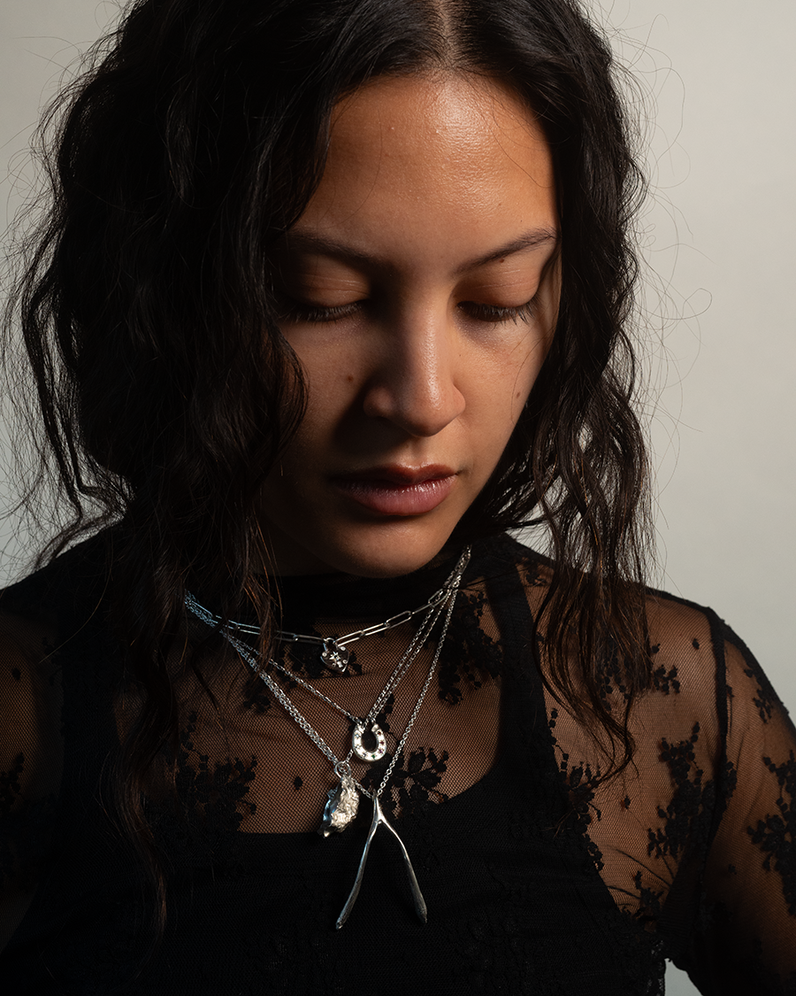 Chain my Heart Birthstone Padlock Choker - Sterling Silver