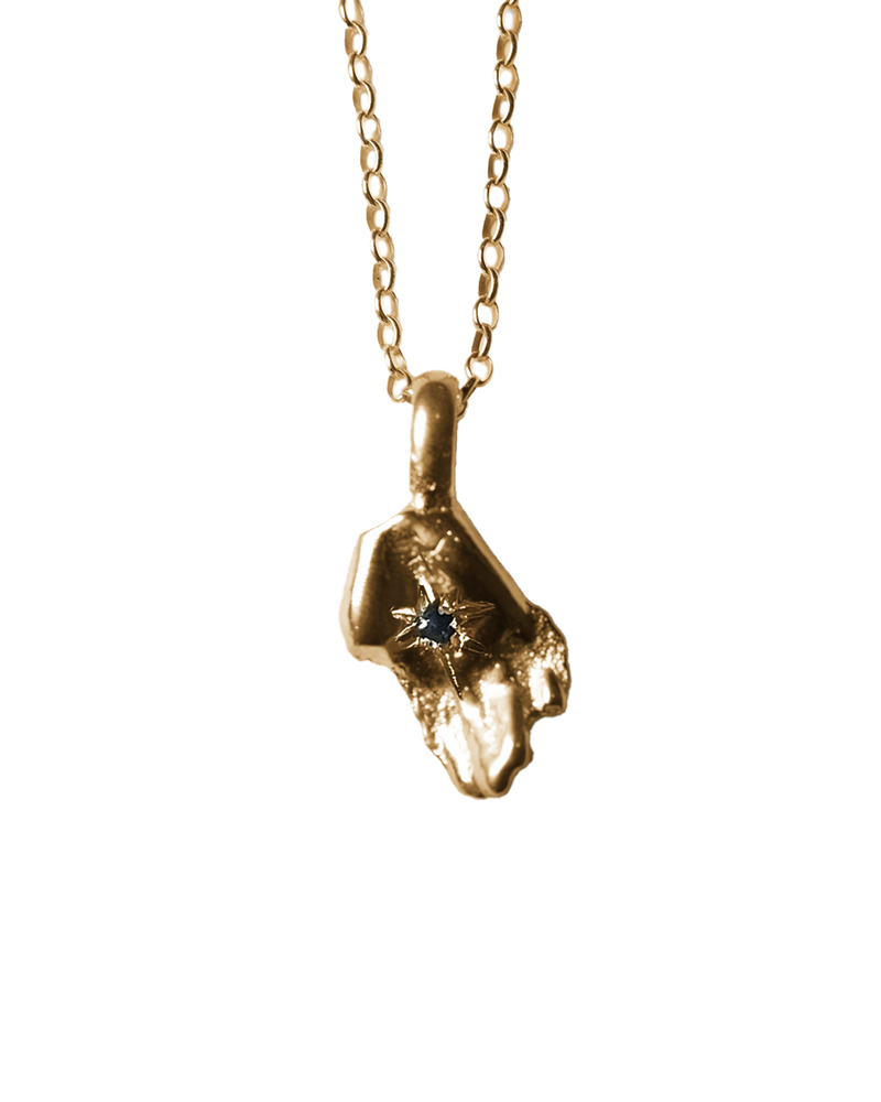 Birthstone Hand of Fate Necklace - Solid 9K Gold