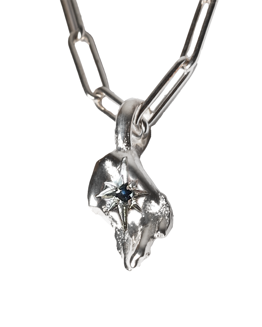 Birthstone Hand of Fate Necklace - Sterling Silver
