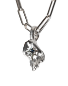 Birthstone Hand of Fate Necklace - Sterling Silver