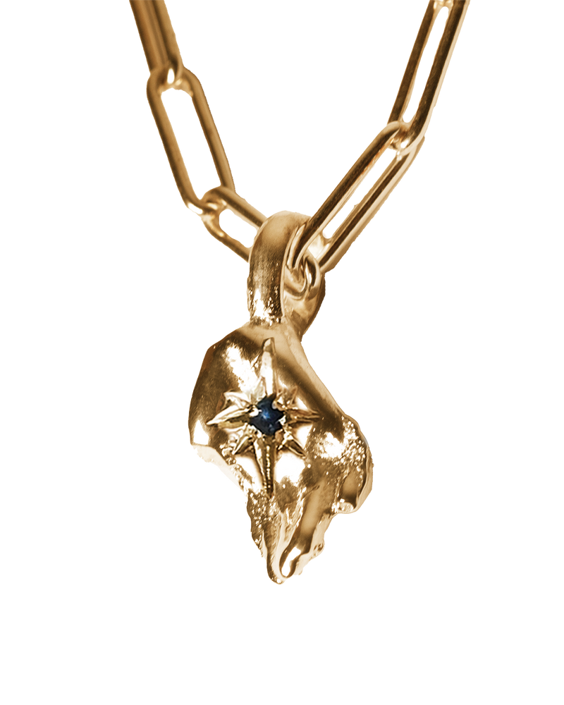 Birthstone Hand of Fate Necklace - Solid 9K Gold