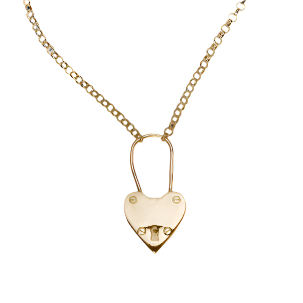 Original Heart Padlock Necklace - Solid 9K Gold