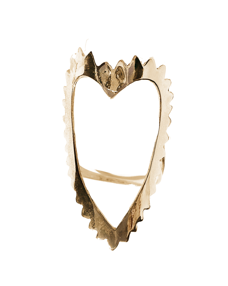 Big Love Heart Ring - Solid 9K Gold