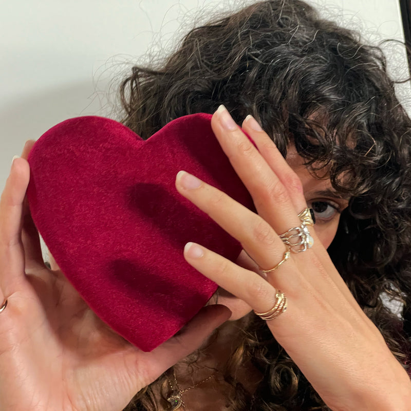 Heart Shaped Jewellery Box - Ruby