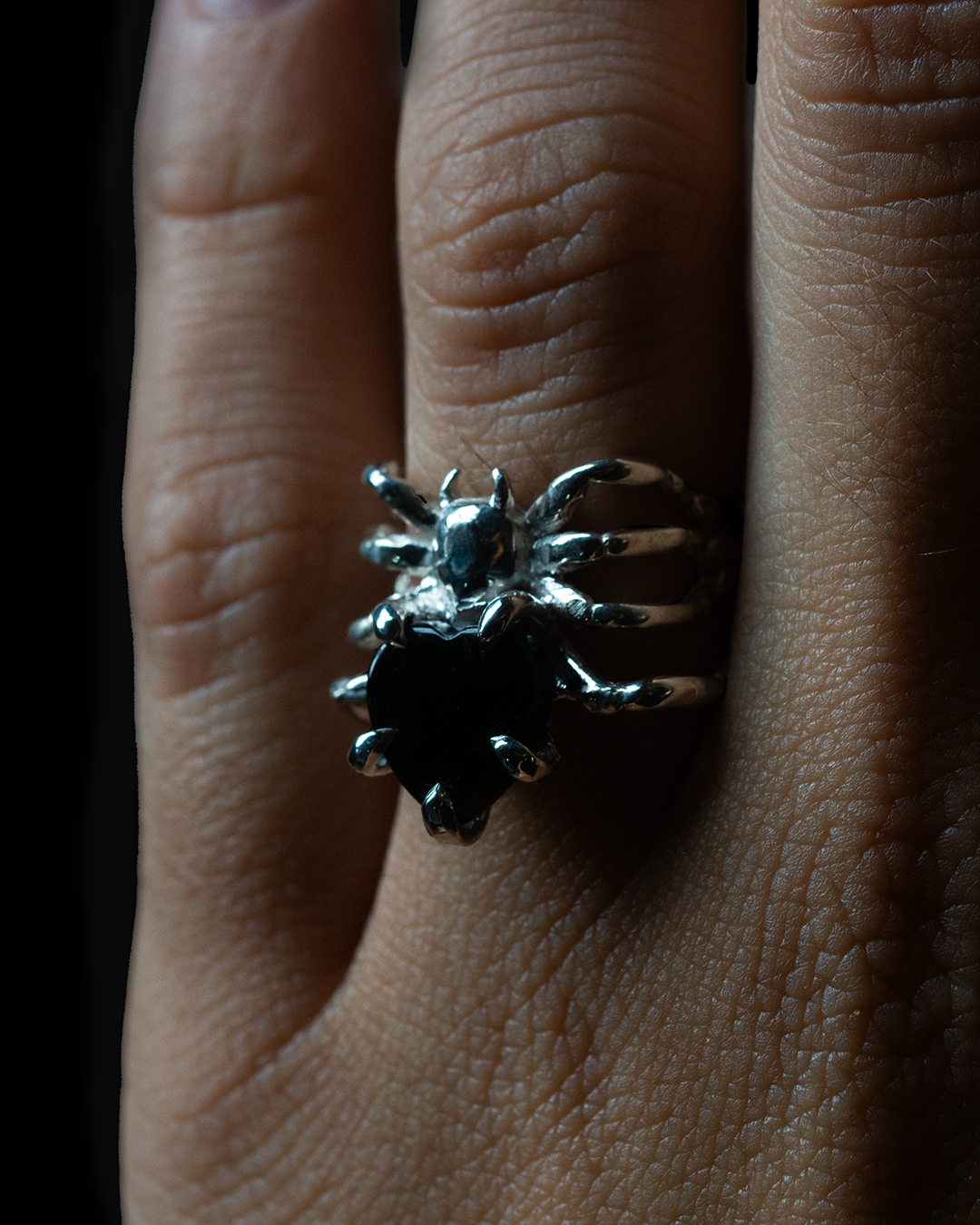 The Spider's Heart Ring - Sterling Silver
