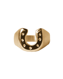 Horseshoe Signet - Solid 9K Yellow Gold