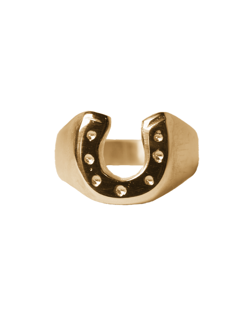 Horseshoe Signet - Solid 9K Yellow Gold