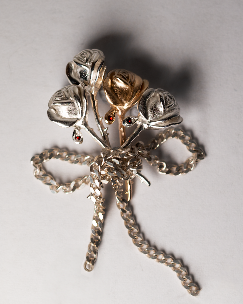 Crying Rose Necklace - Sterling Silver