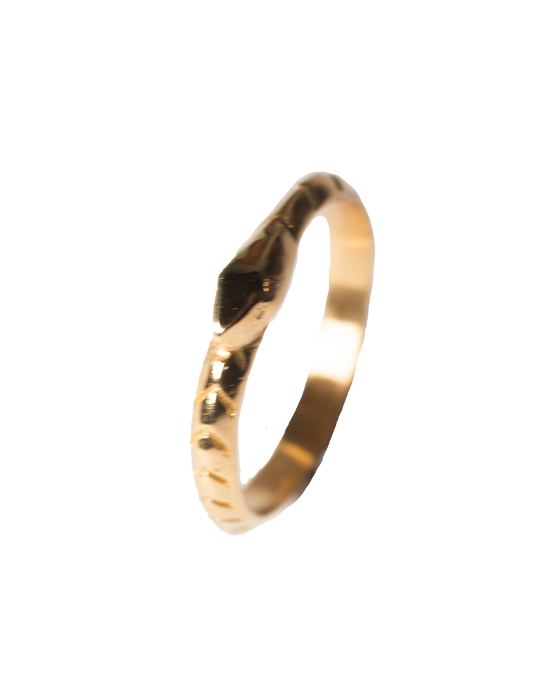 Knife's Edge Ouroboros Snake Ring - Solid 9K Gold