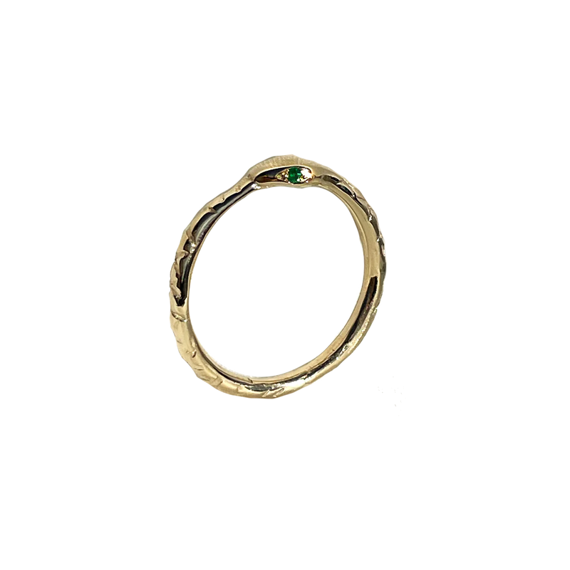 The Birthstone Oracle Snake Ring in 9K Solid Gold