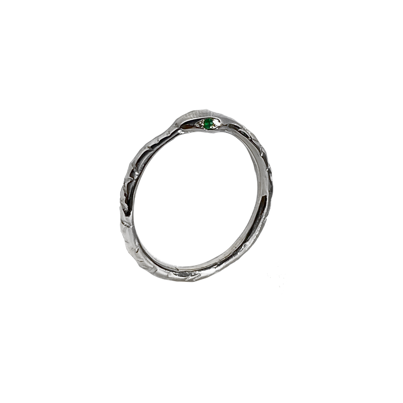 The Birthstone Oracle Snake Ring - Sterling Silver