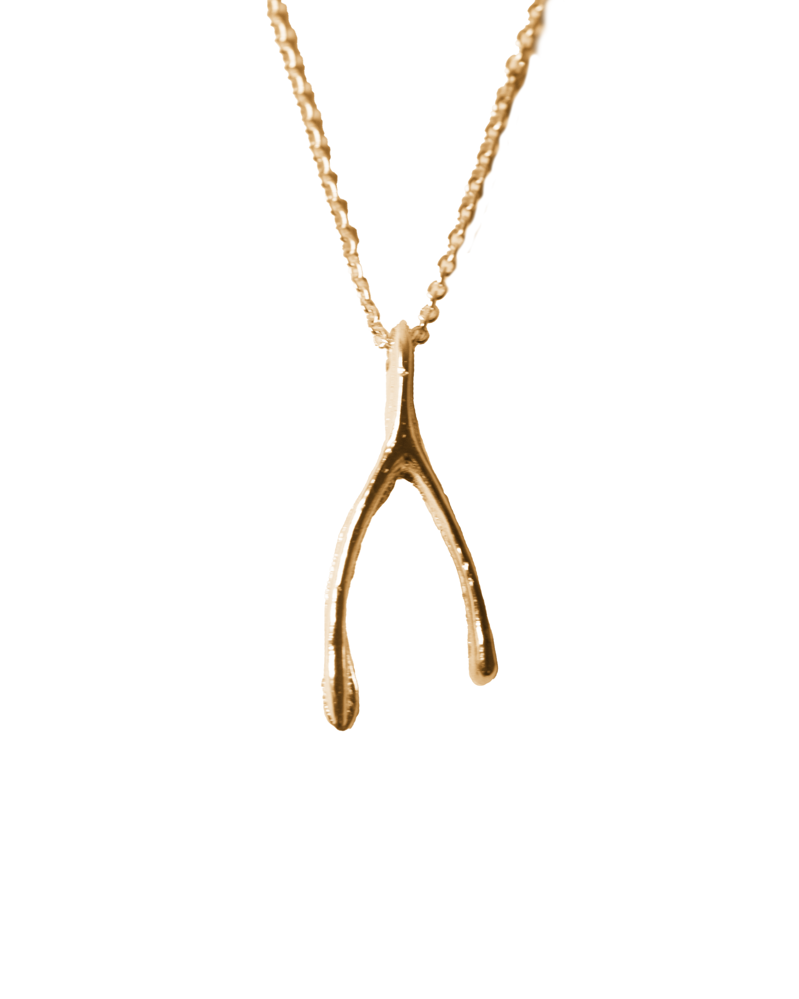 Le Petit' Wishbone Necklace - Solid 9K Gold