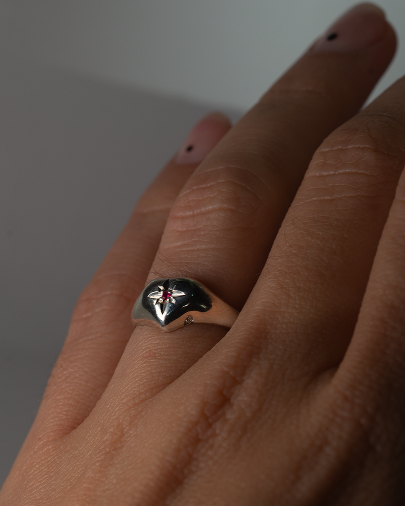 Love Drop Birthstone Ring - Sterling Silver