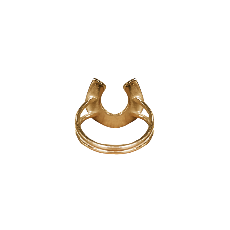 Lucky Horseshoe Ring - Solid 9K Yellow Gold