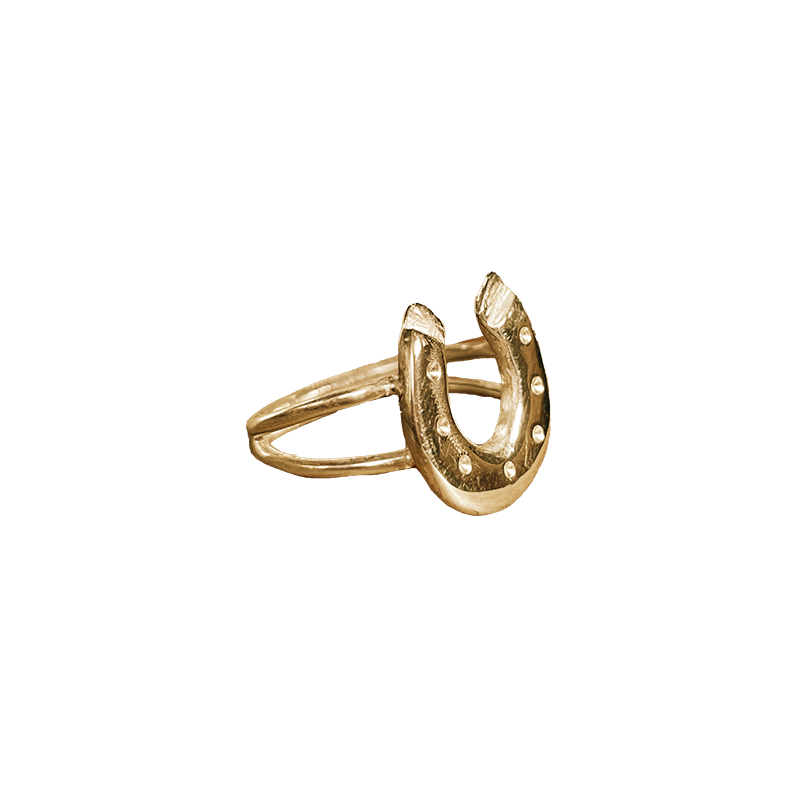 Lucky Horseshoe Ring - Solid 9K Yellow Gold