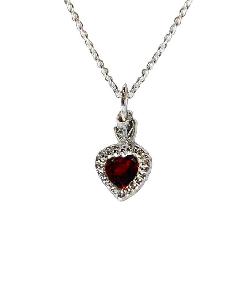Mini Burn My Heart necklace - Silver