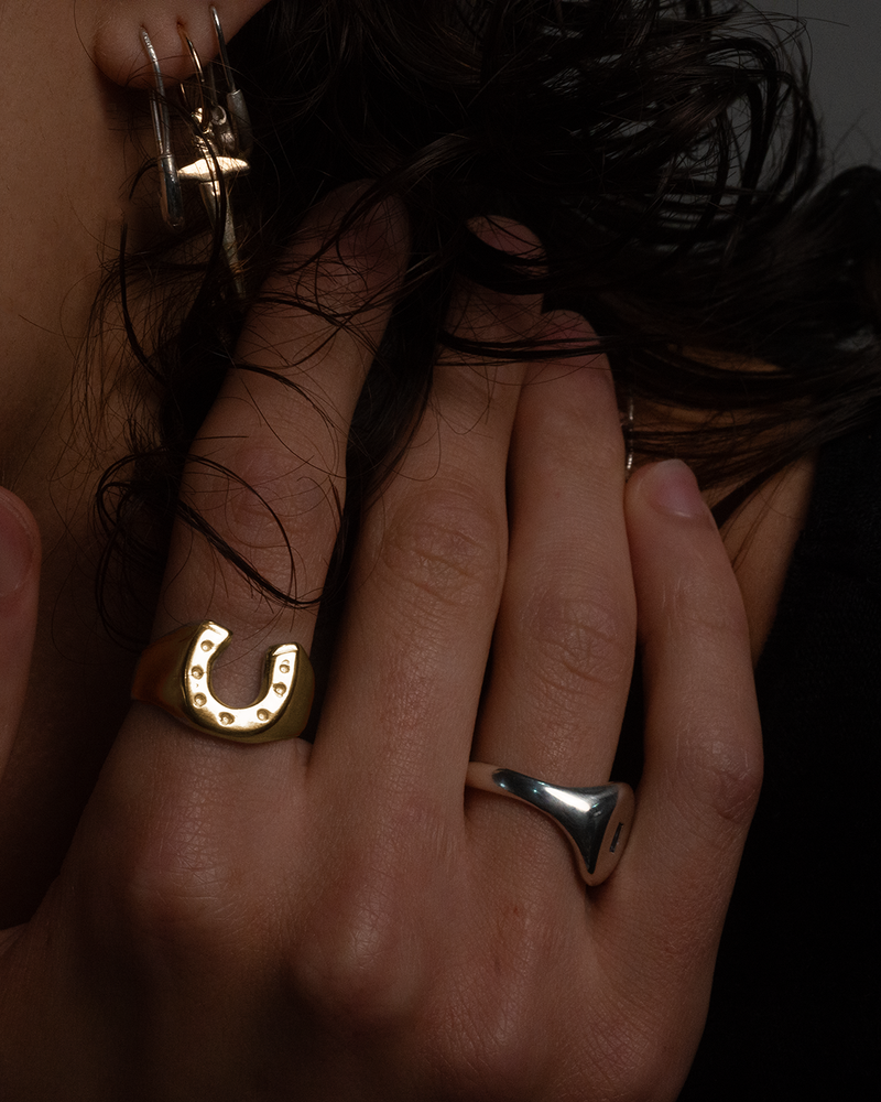 Horseshoe Signet - Solid 9K Yellow Gold
