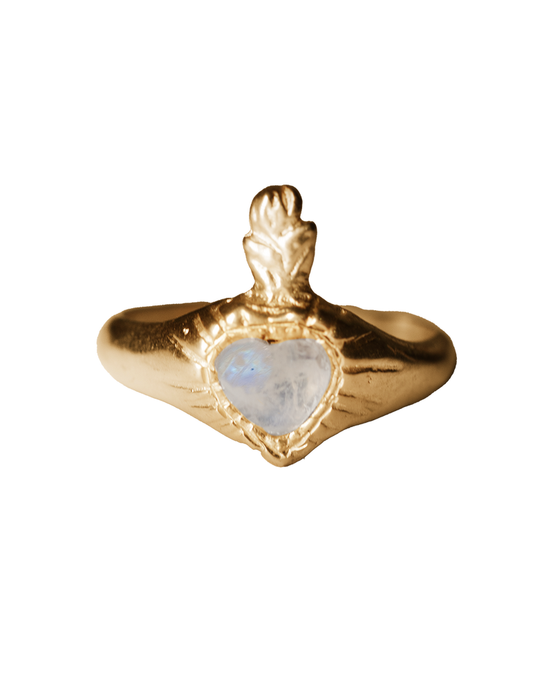 Mini Burn My Heart Signet - Solid 9K Gold