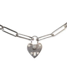 Chain my Heart Padlock Choker - Sterling Silver