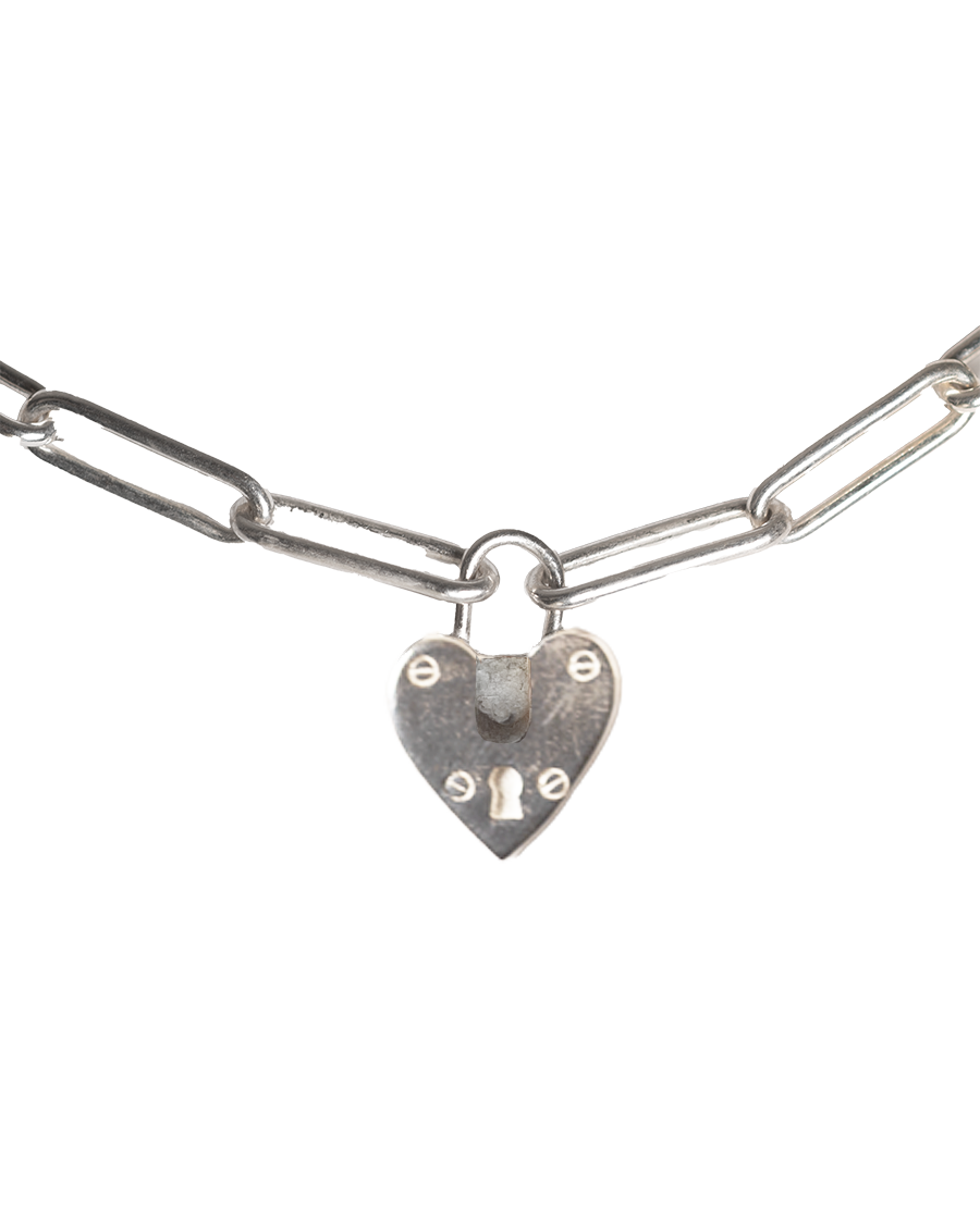 Chain my Heart Padlock Choker - Sterling Silver