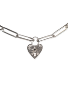 Chain my Heart Birthstone Padlock Choker - Sterling Silver